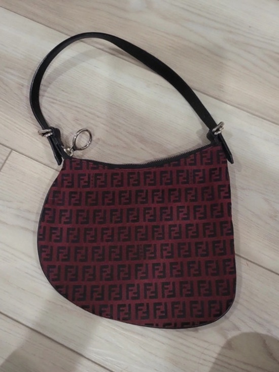 Fendi Handbags - Fendi Red and Black Monogram Mini oyster Shoulder Bag